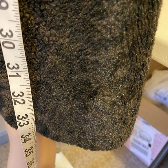 Vintage Lorovi 70s Leopard Print Faux Fur Lined Brown/Black Collared Overcoat S - Picture 4 of 11